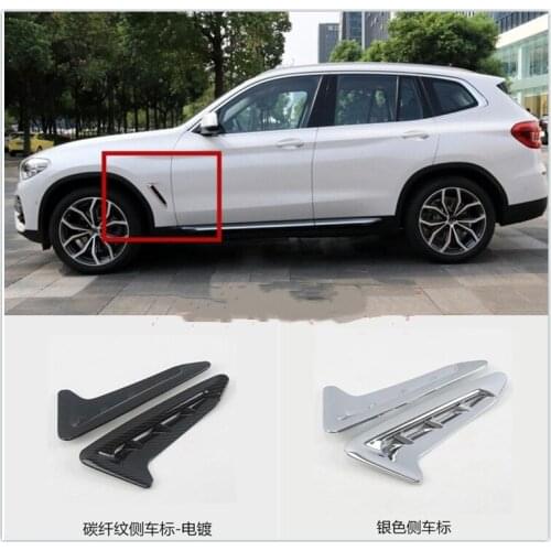 For BMW X3 2018+ high-quality ABS chrome-plated leaf board decoration, carbon fiber pattern side label decoration sequins