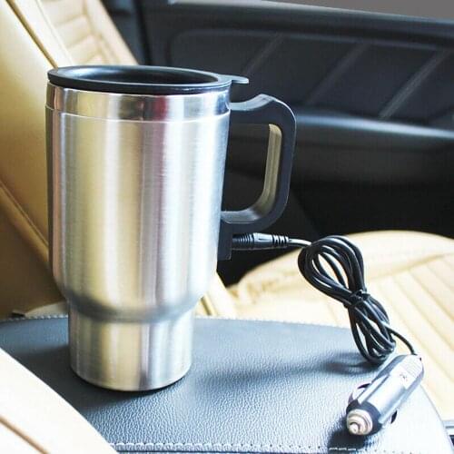 12V 500ml Electric In-car Stainless Steel Travel Heating Cup Car Cup Mug Universal for most car cup holders Auto Accessories