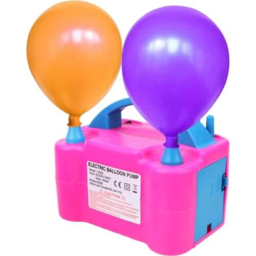 220V EU Electric Balloon Inflator Pump AC Plug Double Hole Nozzle Air Compressor Inflatable Electric Balloon Pump Party Ballon