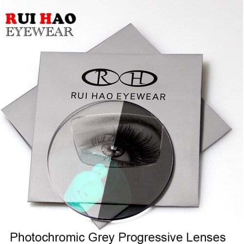 1.56 1.61 1.67 Photochromic Grey or Brown Progressive Lenses HMC Optical Prescription Lens Customize Glasses Rui Hao Eyewear