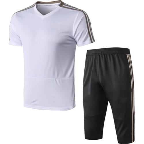 High-quality mens training clothes, running, sportswear, jacket and trousers suits, T-shirts. Football sports suit.Short sleeve