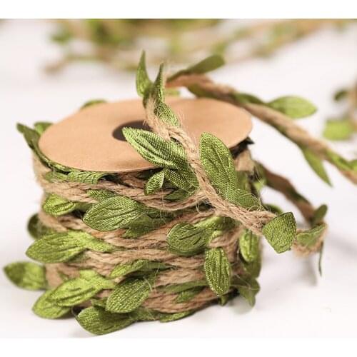 5M Artificial Vine Leaf Decoration Vivid Rattan Leaf Grass Fake Plants Cord String Leaves For Wedding Home Garden Party Decor