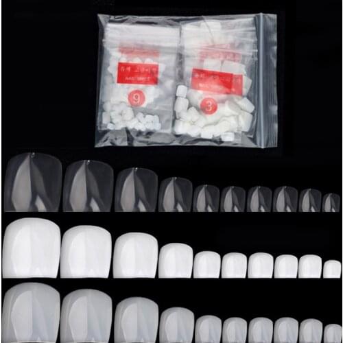500Pcs False Fake Artificial Toe Nails Tips French Foot Tips Acrylic Professional Nail Art Decor Full Cover Toenails Manicure