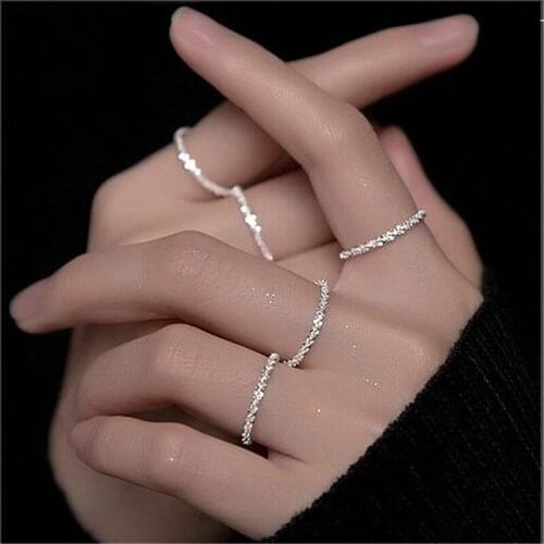 2021 Korean 925 Sterling Silver Sparkling Finger Ring For Women Girls Party Wedding Fashion Jewelry jz122
