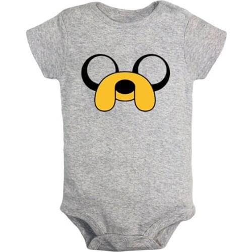 Cute Cartoon ADVENTURE TIME Jake Dog Finn Design Newborn Baby Boys Girls Outfits Jumpsuit Print Infant Bodysuit Clothes