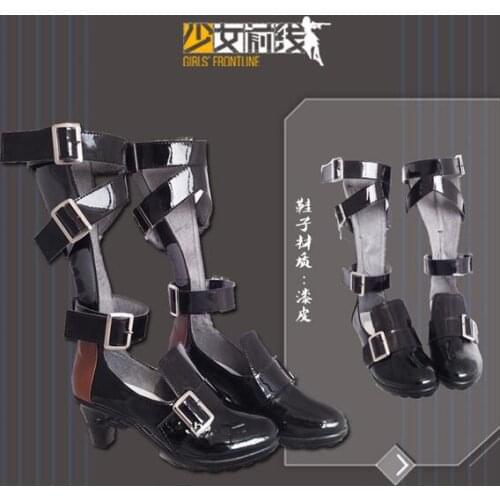 Hot Game Girls Frontline Walter WA2000 Shoes Cosplay Fashion Black Combat High-Heeled Boots Role Play Used Best Selling