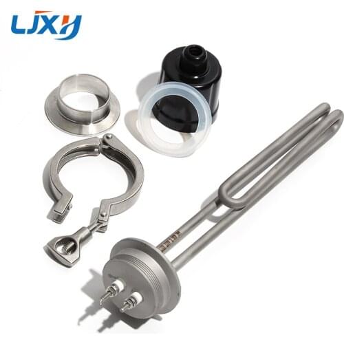 LJXH 2"Tri Clamp OD 64mm Flanged Immersion Heater 220V 2.5KW/3.5KW Curved U Electric Water Brewing Heating Element