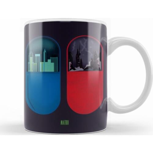 The Matrix Red Blue Pill Mug Cup Porcelain Mug Cup Porcelain Coffee Mugs Tea Cups Hot Drinks Souvenirs