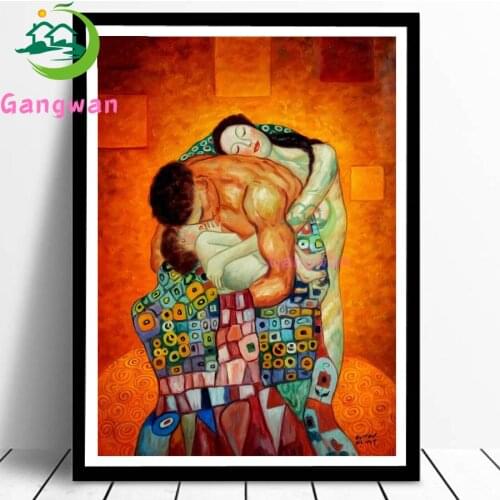 Gustav Klimt 5d diy Diamond Painting couple with baby Portrait art Diamond Embroidery,3d Cross Stitch,diamond Mosaic lover gift