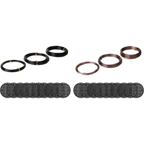 New Bonsai Wire Set with Flower Pot Hole Mesh Pad,Copper Bonsai Training Wire for Bonsai Tree Kit 20 Plastic Mesh Mat