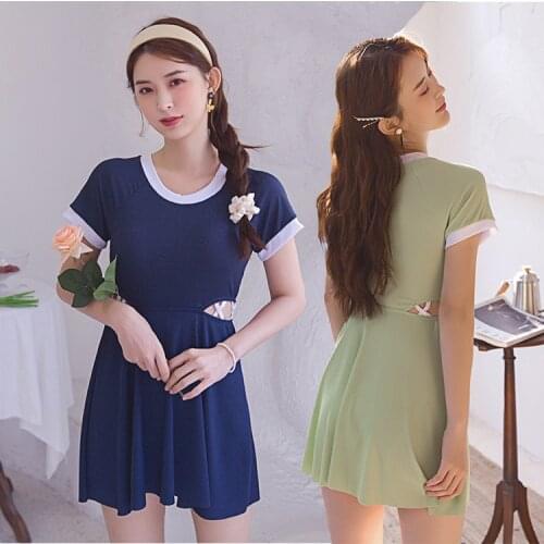 2021 New Korean Sexy Swimwear Womens One-piece Swimsuit Push Up Female Pool Beach Bather Body Bathing Suit Swimskirt