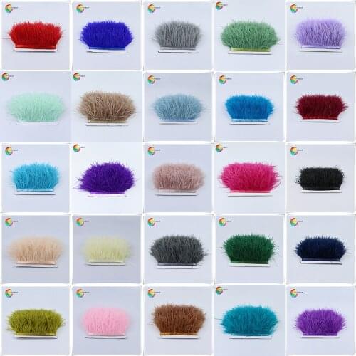 New! Wholesale high quality 5-10 meters ostrich feather Trims Width 8-10cm feathers ribbon DIY clothing accessories Wedding Deco