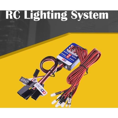RC Lighting System 12 LED Steering Brake Smart Simulation Lights for 1/10 Tamiya Hop-up Drift RC Car Options Remote Control