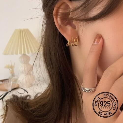 Claw C-shaped Stud Earrings For Women S925 Silver Needle New Simple Fashion Vintage High Quality Hot Student Gift Jewelry INEFFA