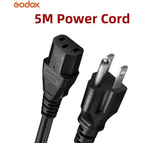 5M Power Cord AmericanThree-plug Cale for Photography Lights/Computers/Rice Cookers