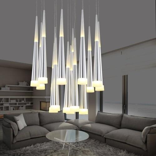 Modern LED meteor shower fishing line acrylic pendant light bar dining room restaurant coffee shop art droplight 110-240v