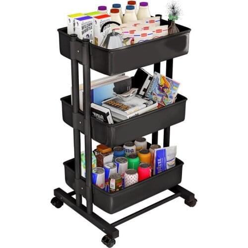 Kitchen Furniture Kitchen Islands Trolleys Rolling Storage Cart Plastic Basket Can Move Organizer Shelf Kitchen Cart NCUZ