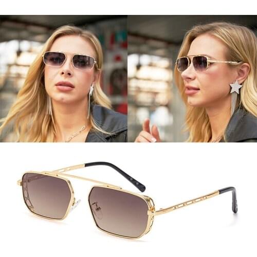2021 Fashion Hollow Out Sunglasses Women Vintage Pink Brown Glasses Tide Luxury Small Frame Lentes De Sol Mujer Oculos Feminino