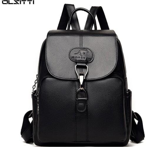 Anti Theft Women Backpack Waterproof Leather Large Capacity Women Backpack 2021 Simple Style Travel Casual School Bag Mochila