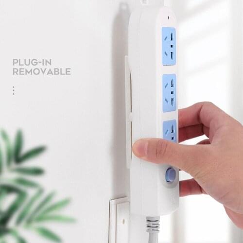1PCS Self-Adhesive Desktop Socket Fixer Cable Organizer Seamless Punch-free Plug Sticker Holder Wall Fixer Power Strip Holders