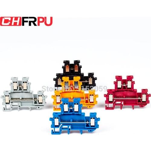 10Pcs MBKK-2.5 Din Rail Terminal Blocks MBKK2.5 Connector Double Layer Terminal Blocks Screw Electrical Wiring