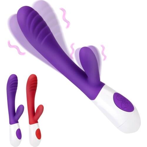12 Frequency Dildo Rabbit Vibrator Anal Vagina Massage Dual Vibrating G-spot Clitoris Masturbator Sex Toys For Women