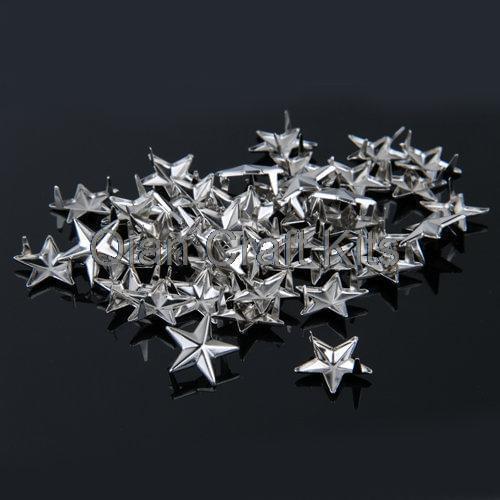 1500pcs 10mm silver star Rivet Pyramid Studs for Cell Phone decoration, Deco, Leather, Craft , DIY, Jean, denim lead free