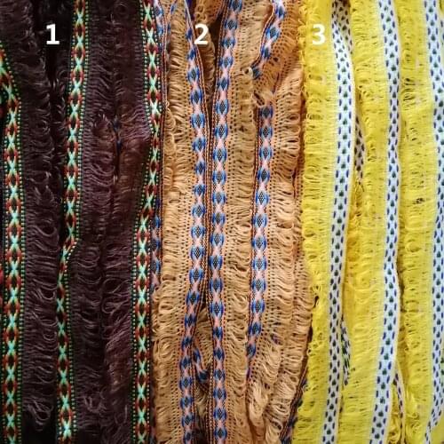 2.5cm 25mm 1'' Soft Brown Yellow Colorful Rhombus Tassel Classic Laciness Costume National Jacquard Ribbon Garment Woven Webbing