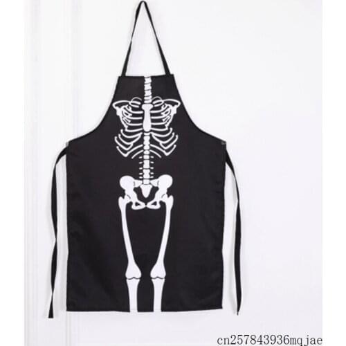 25pcs Skeleton Kitchen Aprons Halloween Bones Costume Chef Bib Carnival Props Accessories