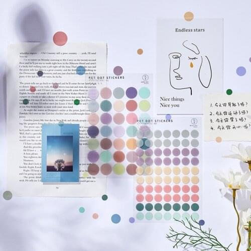 3Pcs Glass Series PET Dot Stationery Stickers Decoration Scrapbooking Paper Creative School Supplies Diary Deco Planner Journal