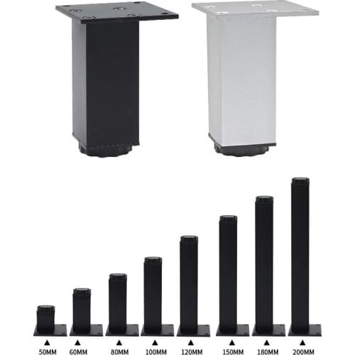 4pcs/lot 5-30cm Aluminum alloy cabinet foot Height adjustable Furniture support legstable Chairs Bed Sofa Feet square Level Feet