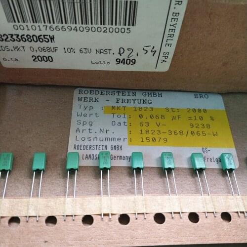 5pcs Original MKT-1823 Series 63V 0.068uF Safety Film Capacitor Correction Capacitor