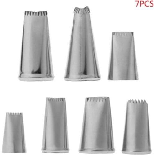 7Pc Stainless Steel Flower Icing Piping Nozzles Tips Pastry Cake DIY Baking Tool Home Kitchen Cake Decor Accessories