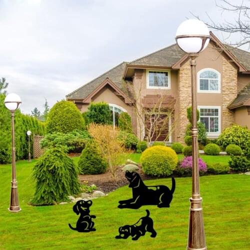 Acrylic Dog ET Aliens Silhouette Ornament Garden Outdoor Decoration Creative Lawn Yard Art Sculpture Metal Garden Statues 2021