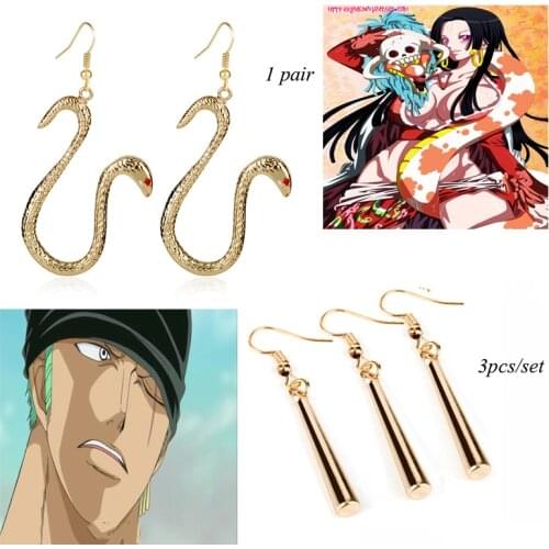 Anime Jewelry ONE PIECE Boa Hancock Zoro Earrings for Women Men Earing Creative Accessories Drop Earring