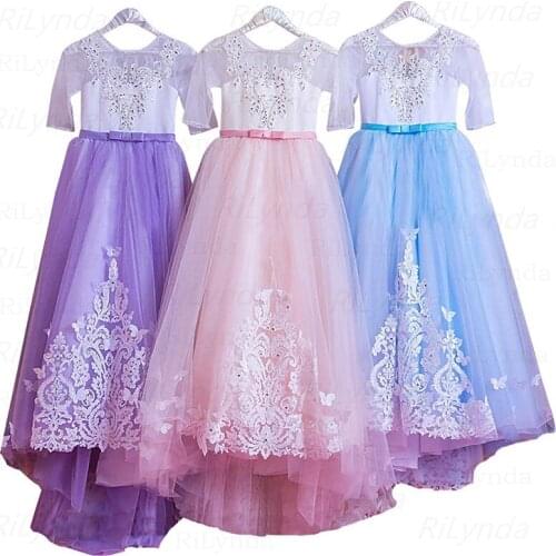 Ball Gown Flower Girl Dresses 2021 Appliques Kids Princess Dress For Weddings First Communion Dress Pageant Gowns
