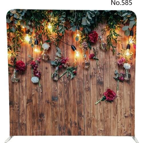 No.585 Rustic wedding photo zone pillow case backdrop with stand for wedding photo booth