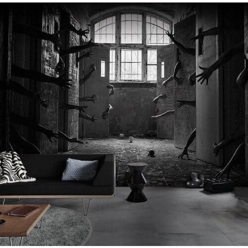 Colomac Custom 3D Retro Industrial Wind Virtual Wallpaper Horror Room Escape Background Mural Ornaments for Room Drop Shopping