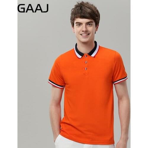GAAJ 60% Cotton Striped CollarPolo Shirts Men & Women New Brand Casual Man Polos Slim Shirt Business & Casual Short 20312