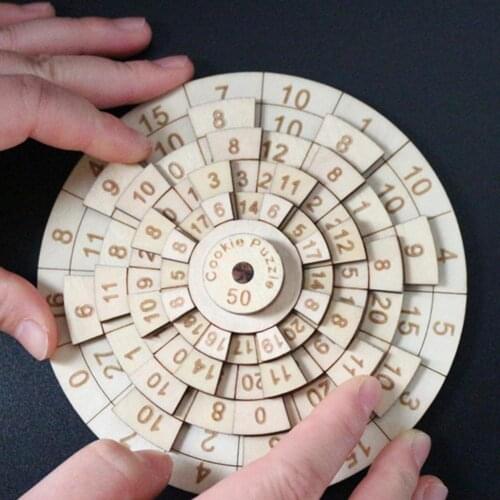 Interesting Number Puzzle Creative Intellectual Development DIY Wooden Number Jigsaw Toy for Teens