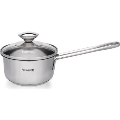 FISSMAN BAMBINO Series Saucepan with Lid Long Handle Induction Cookware