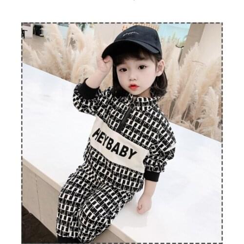Printed Spring Summer Childrens Clothes Set Baby Girls Sweatshirts + Pants 2pcs/Set Kids School Beach Outdoor Teenage Girl Clot