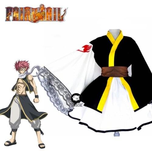 Anime Fairy Tail Natsu Dragneel Cosplay Costume Halloween For Women Girls Lolita Kimono Dress