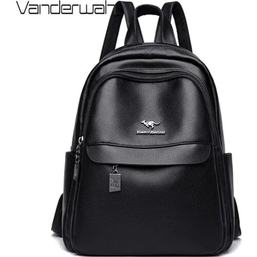 New Back Pack High Quality Leather Backpack Women Shoulder Bags Travel Backpack School Bags for Girls Bagpack Mochila Sac A Dos