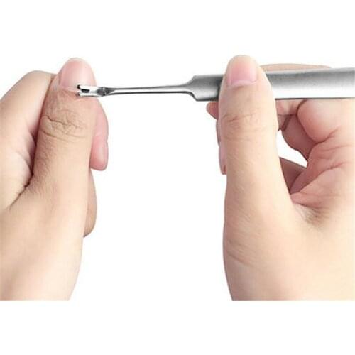 1PC Stainless Steel Cuticle Pusher Remover Spoon Trimmer Metal Double Sided Finger Dead Skin Push Nail Manicure Pedicure Tool