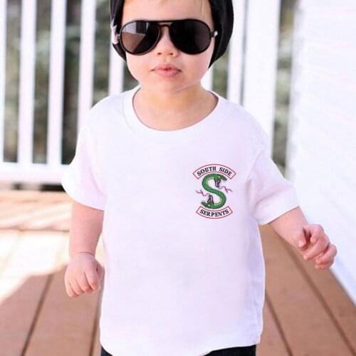 Fashion streewear Boy T Shirts Riverdale South Side Serpents Animal Print Harajuku funny Tshirt Girl Vintage White Baby T Shirts