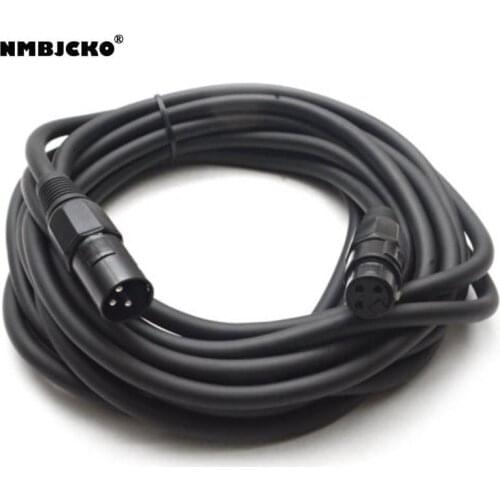 NMBJCKO 3Pin XLR Microphone Cable 10pcs/Lot 1M-20M DMX Cable DMX Line For LED Par Moving Hea