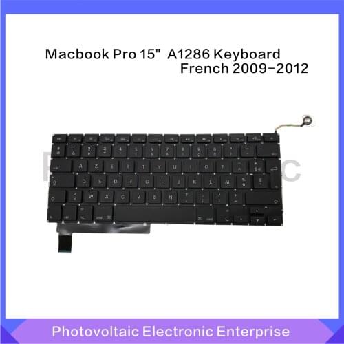 New France French Keyboard For Macbook Pro 15" Unibody A1286 2009 2010 2011 2012