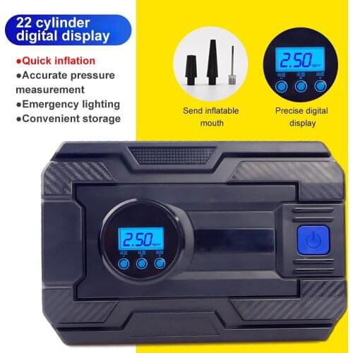 Portable Car Air Compressor 19/22 Cylinders 12V Digital Tire Tyre Inflator Pump Digital Pressure Gauge 150Psi Car Air Inflator