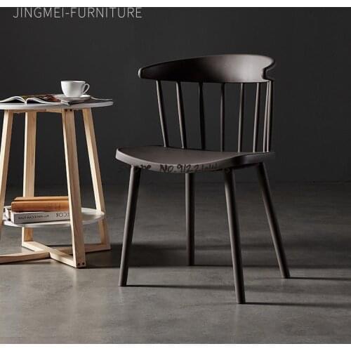 Simple And Modern Nordic Windsor Chair Plastic Dining Chair Thickened Backrest Chair Creative Designer Leisure Desk Chair